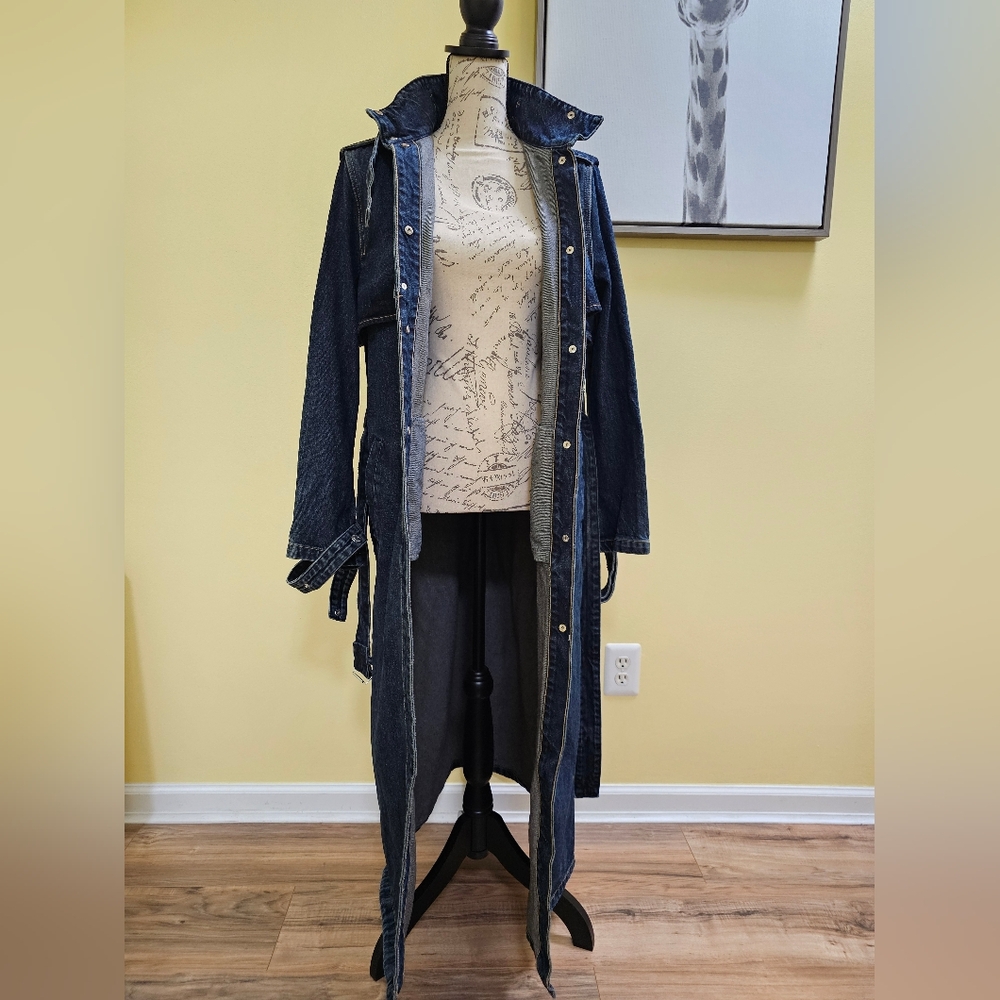 NWOT ZARA TRF DENIM TRENCH - Picture 11 of 17